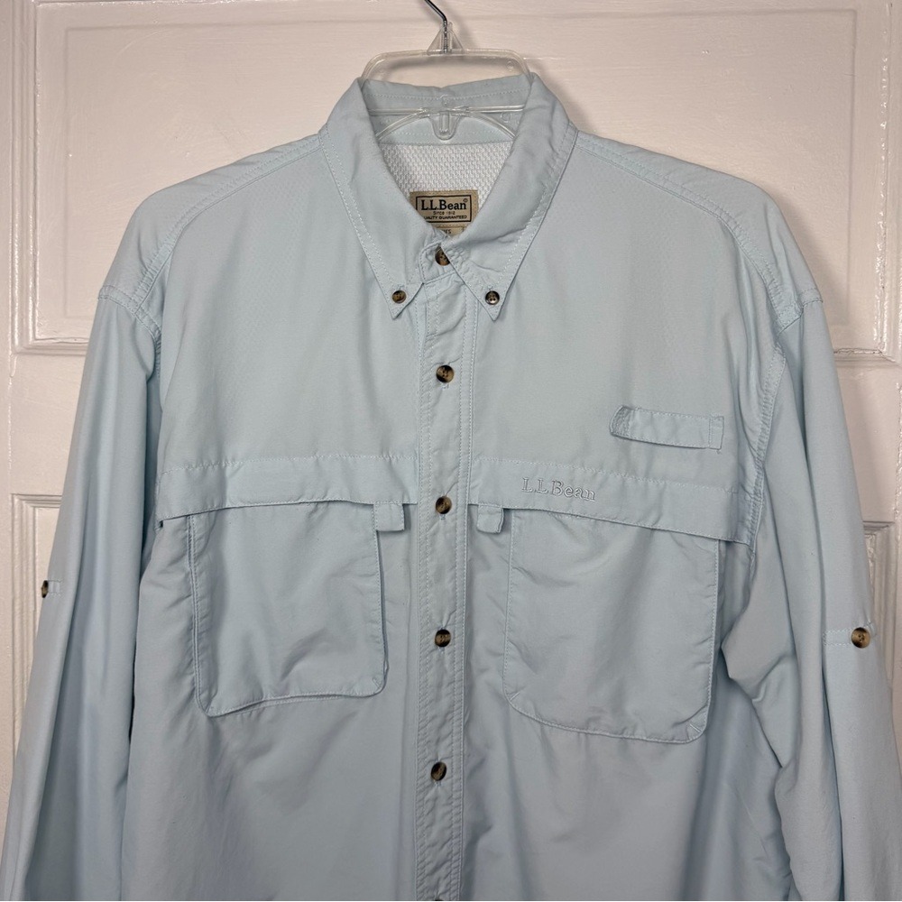 L.L. Bean Mens‎ Fishing Shirt Breathable Vented Long Sleeve Button Front Outdoor - Picture 7 of 17